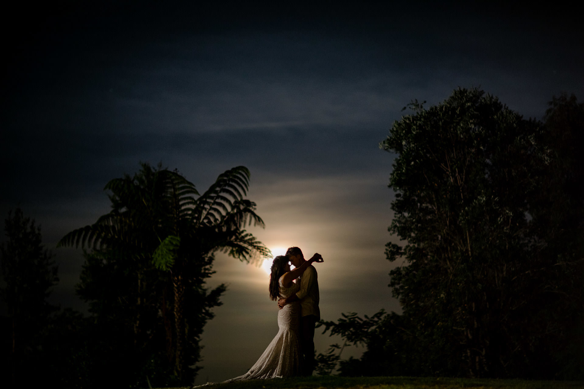 Couple under the moon light 