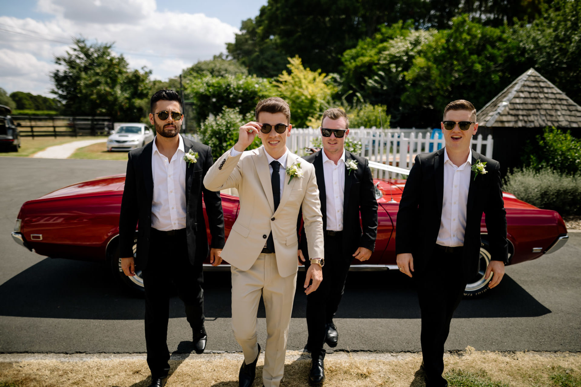Epic wedding photography of groom and grooms man 