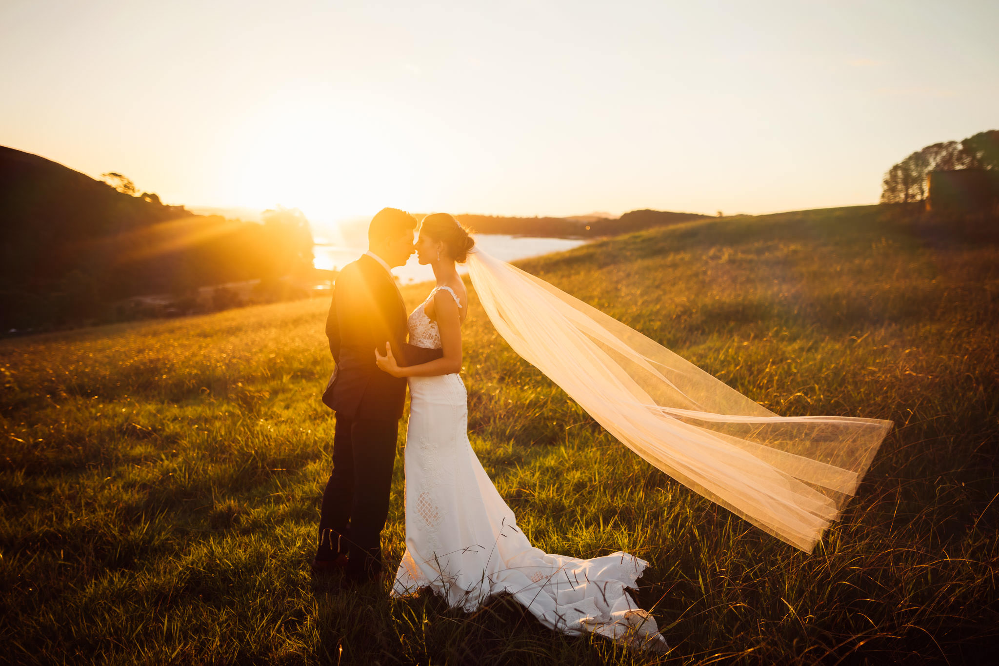 waiheke island wedding sunset photo of wilhelmina shrimpton
