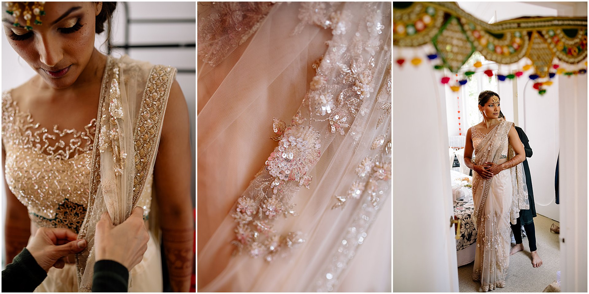 Bride in white wedding saree