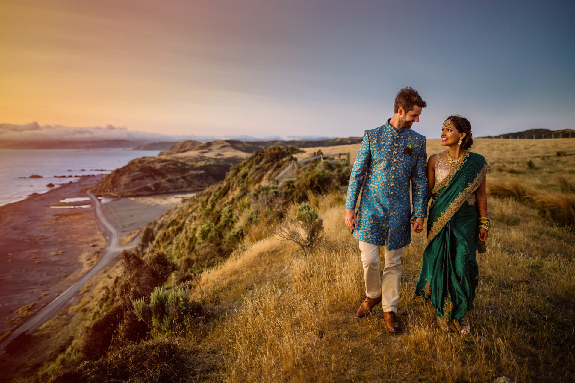 Pencarrow Lodge Indian wedding sunset photography