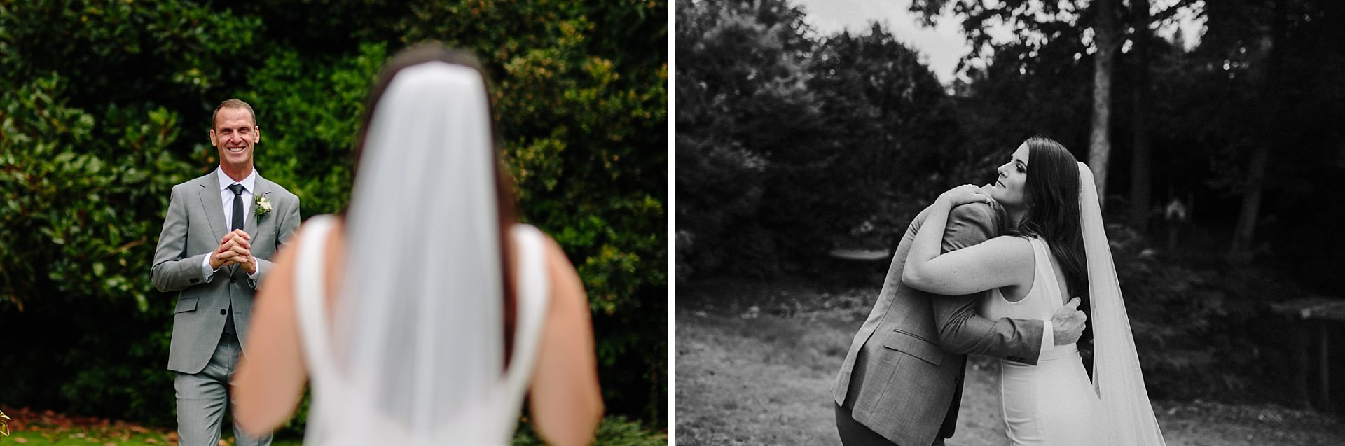Emotional father seeing bride for first time