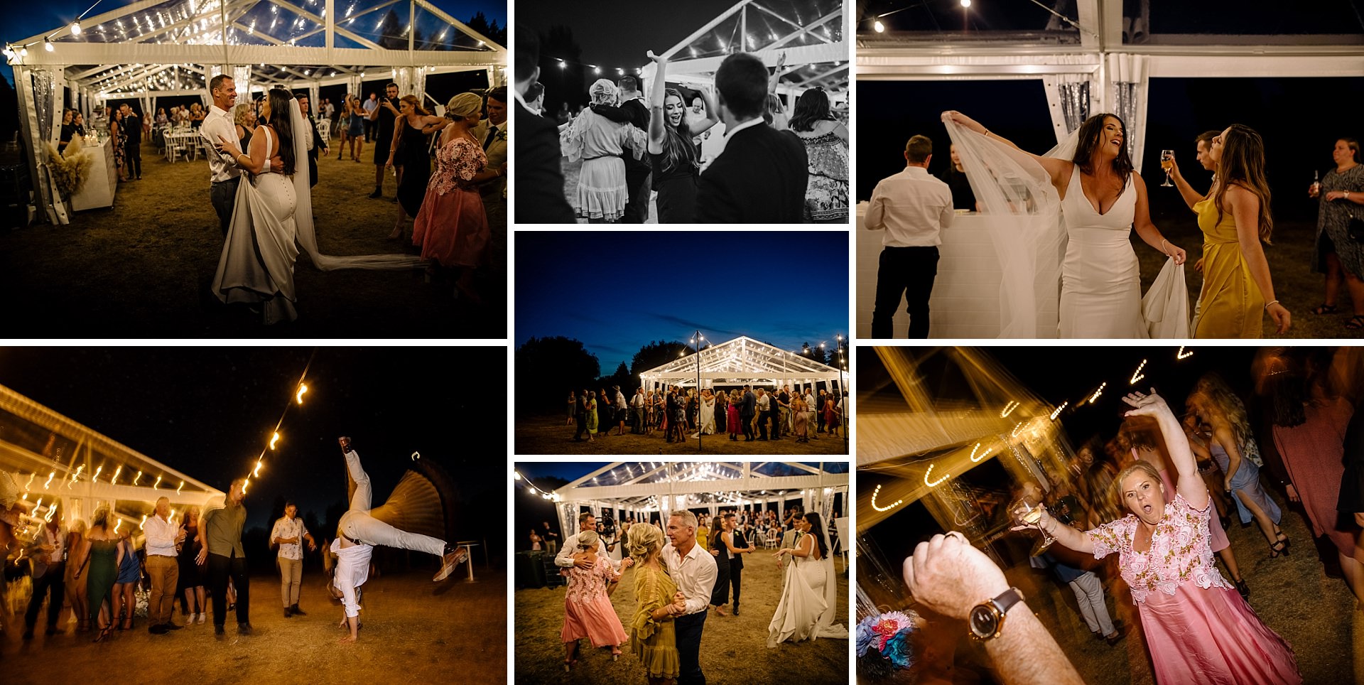 twelve tables clear marquee hamilton wedding party