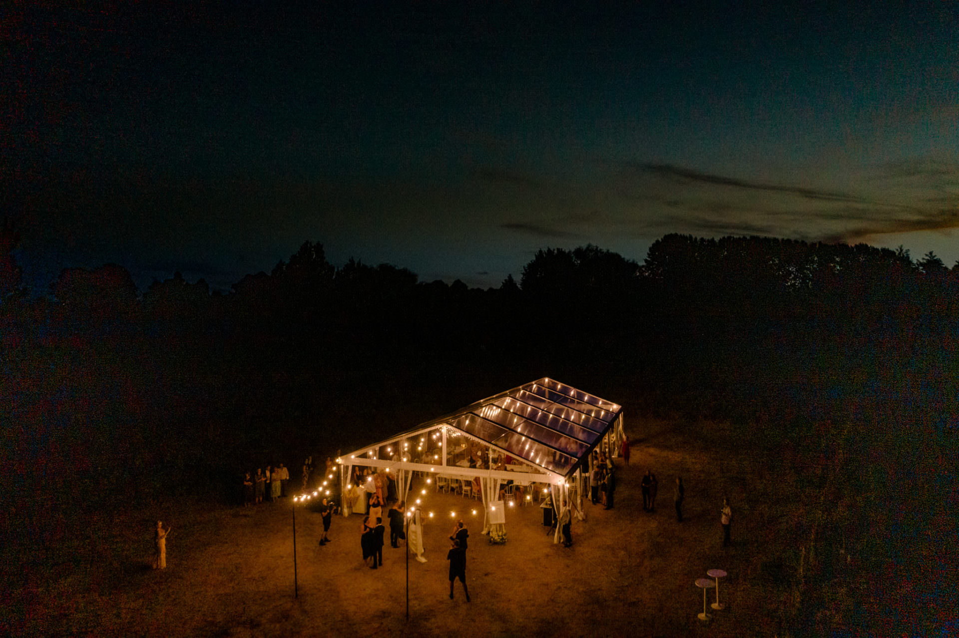 twelve tables clear marquee wedding photography