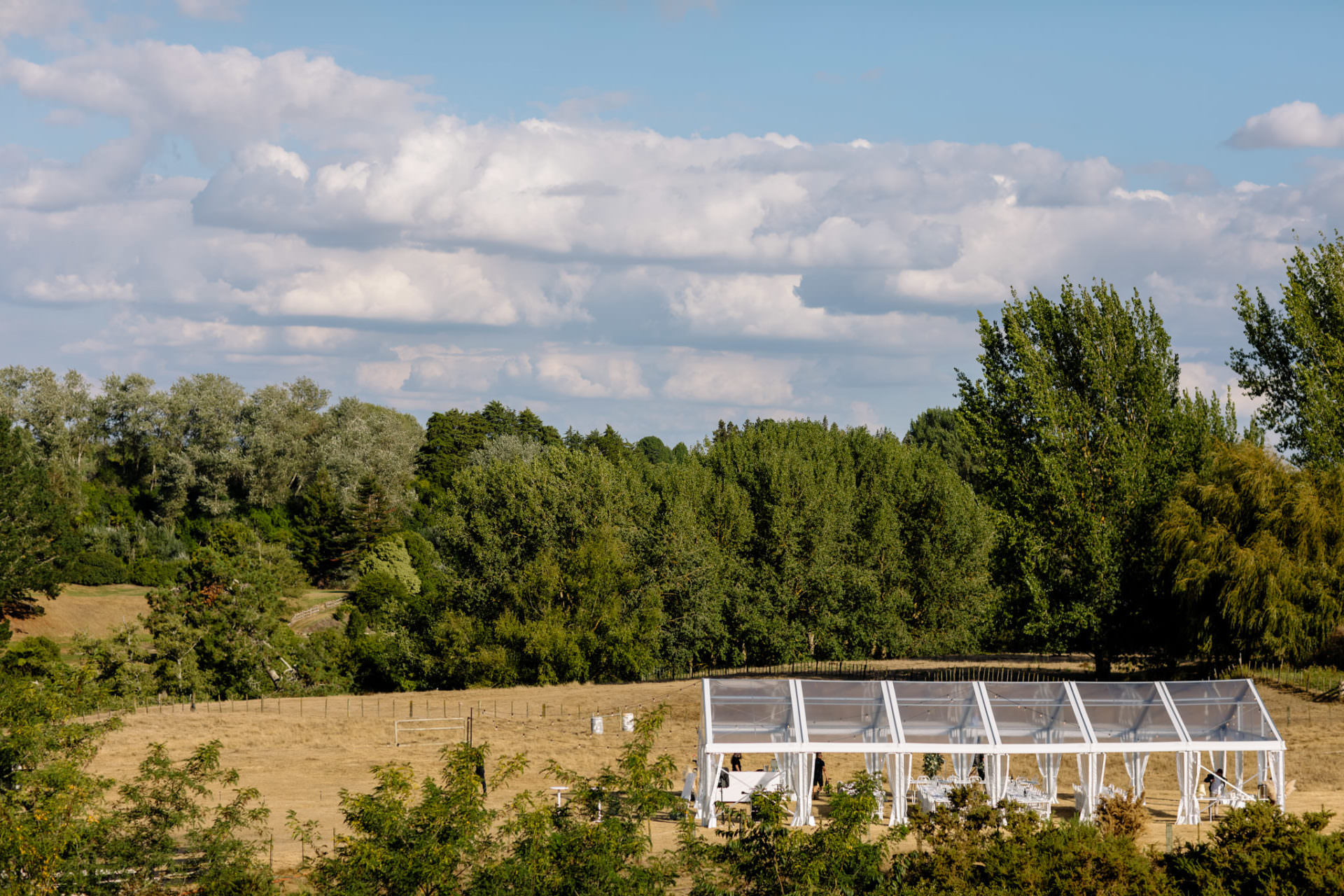 twelve tables marquee on Hamilton Farm